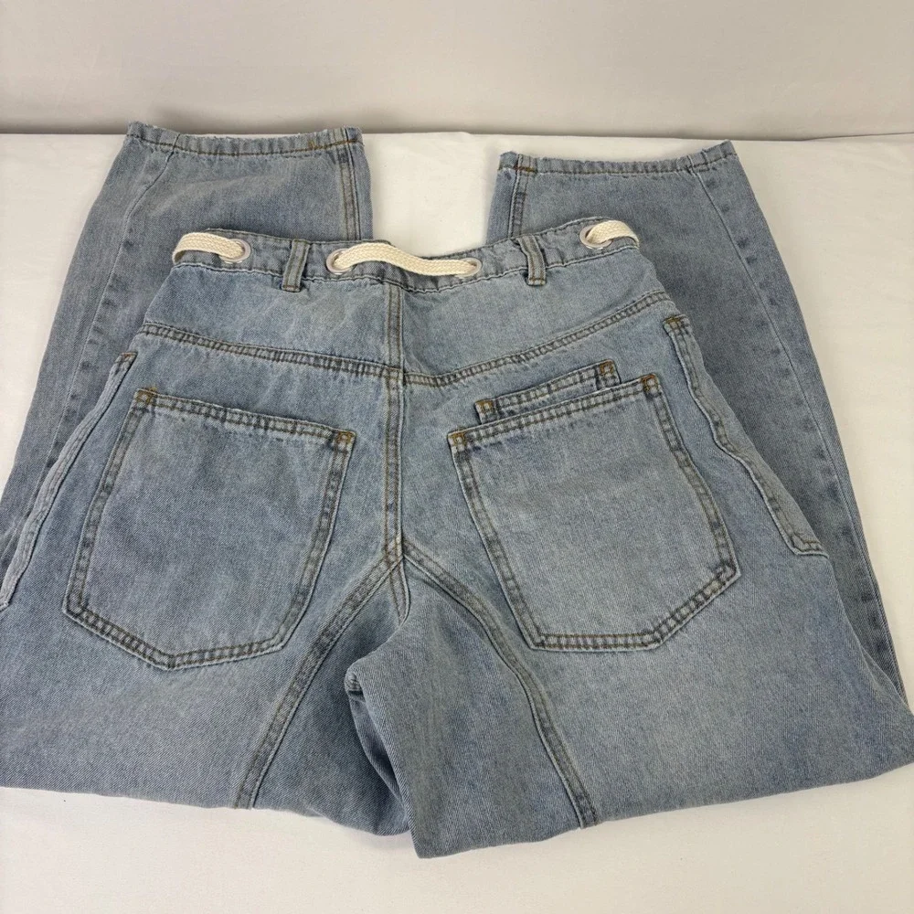 Cali 1850 Barrel Cropped Mid Rise Button Fly Denim‎ Jeans Women's Size 3 (26x25)